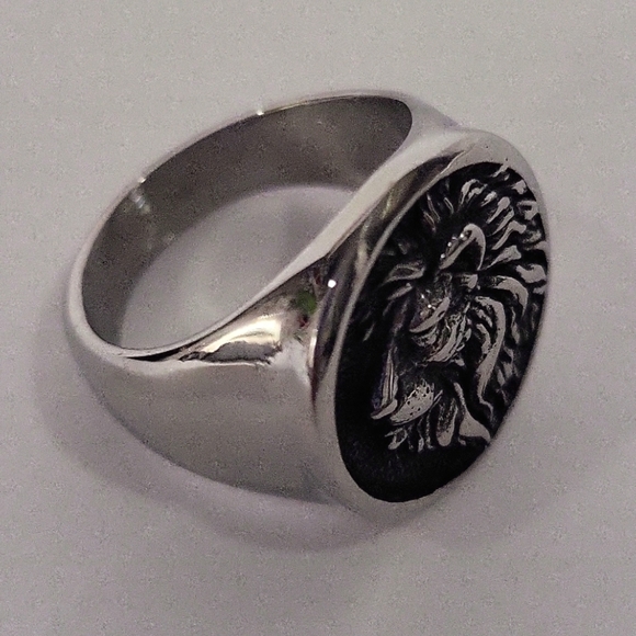 1622- Lion Statement Handmade Men's Ring Size 13 1/2 NWT - Picture 1 of 5